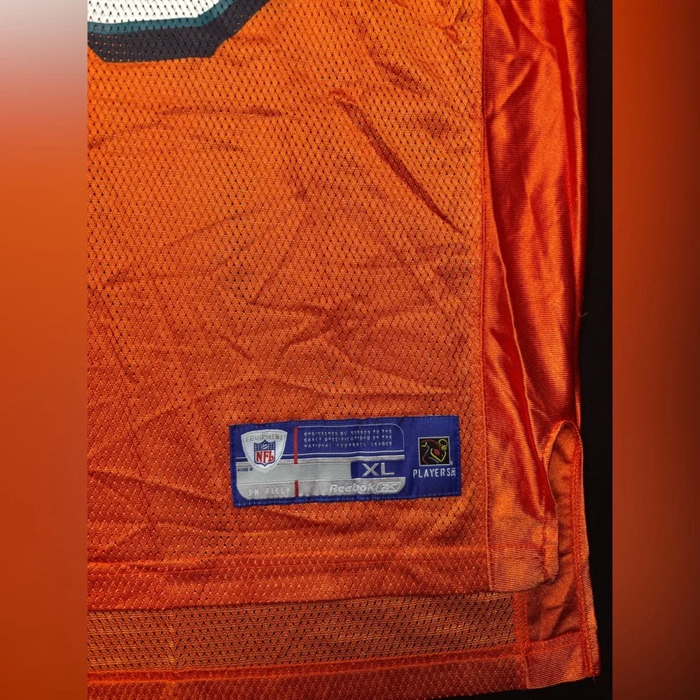 RARE ORANGE  Miami Dolphins  #29 Sam Madison JERSEY NFL REEBOK Men’s XL - Picture 6 of 9